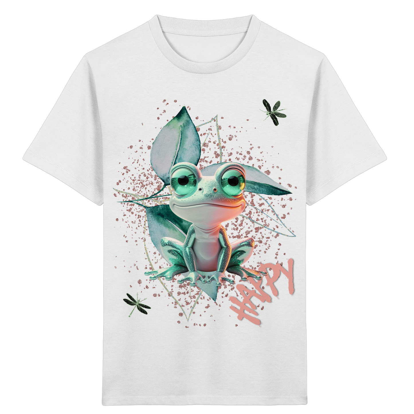 Kinder Bio T-Shirt mit süßem Froschmotiv – Fröhliches Tier Shirt aus Bio-Baumwolle - Kids Organic Shirt