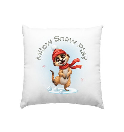 Milow Snow Play – Kuschelkissen 40×40 cm für Kinder mit liebevollem Wintermotiv