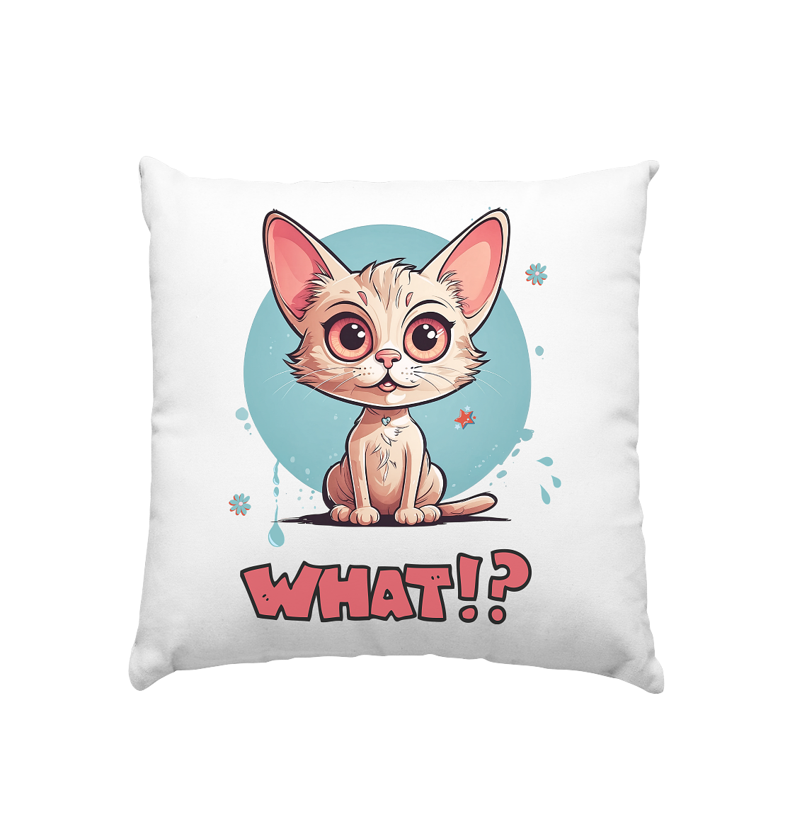 Freches Katzenkissen für Kinder 40x40cm