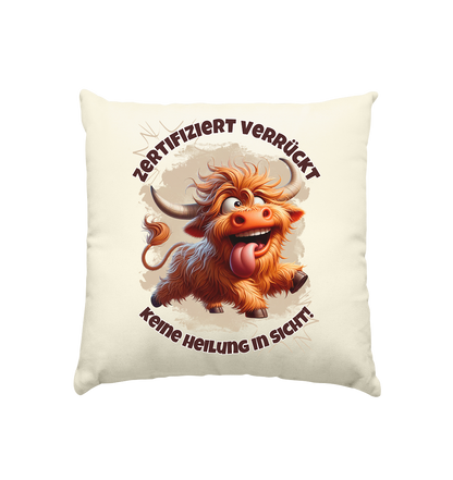 Hochwertiger Kissenbezug Größe: 40 x 40 cm, Naturfarben, Geschenkidee für Humorliebhaber