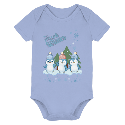Hello Winter – Organic Baby Bodysuit mit Pinguinen