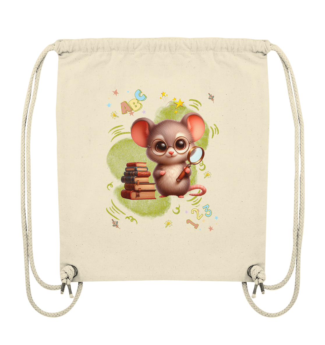 Praktischer Turnbeutel für Kinder mit Lernmotiv