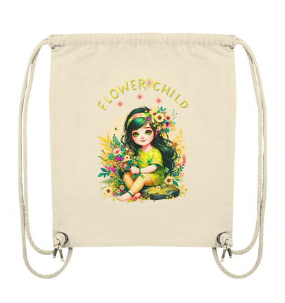 Turnbeutel für Mädchen im Boho Stil – Flowerchild Bag für Kindergarten, Schule, Freizeit, Geschenkidee für Blumenkinder & kreative Freigeister