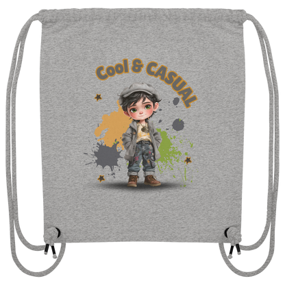 Kids Gymbag Cool & Casual – Baumwoll Turnbeutel mit Jungenmotiv, Freizeitbeutel für Schule und Sport