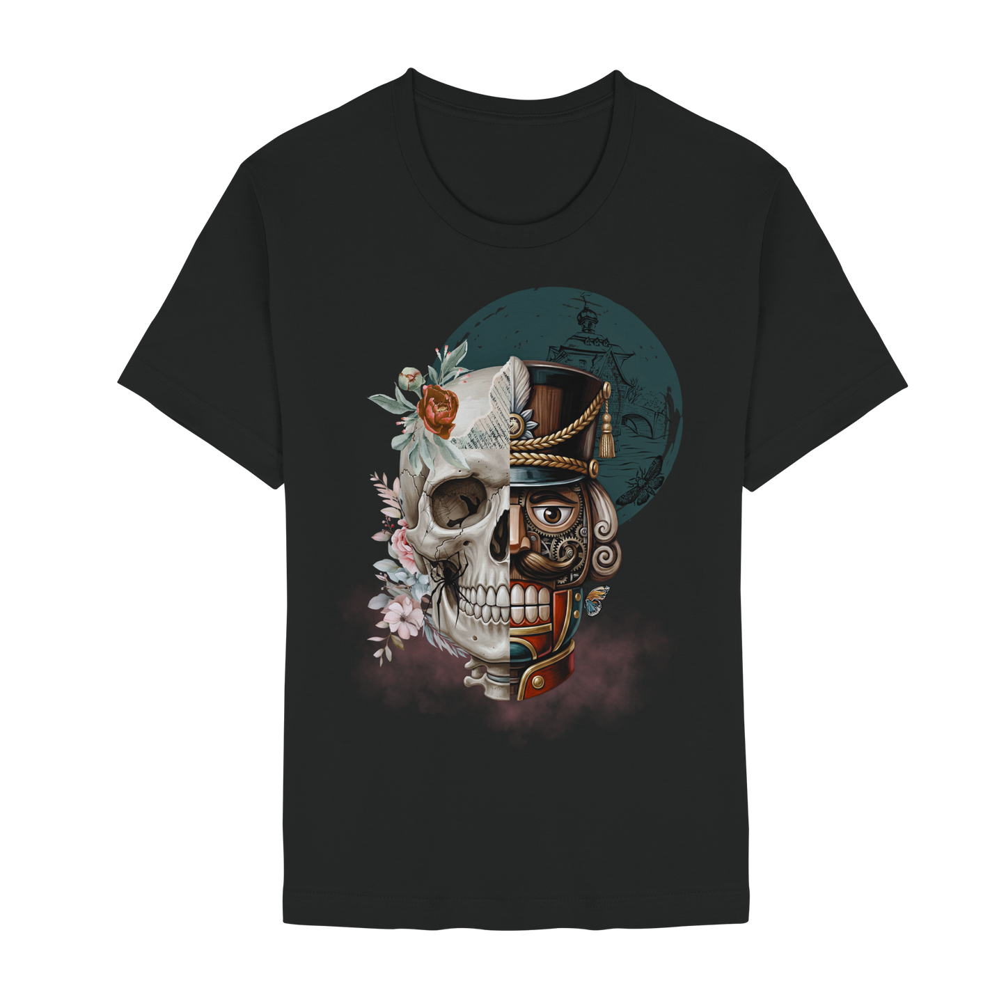 Skull-Artwork mit Steampunk Vintage- und Dark-Romance Elementen Unisex Shirt