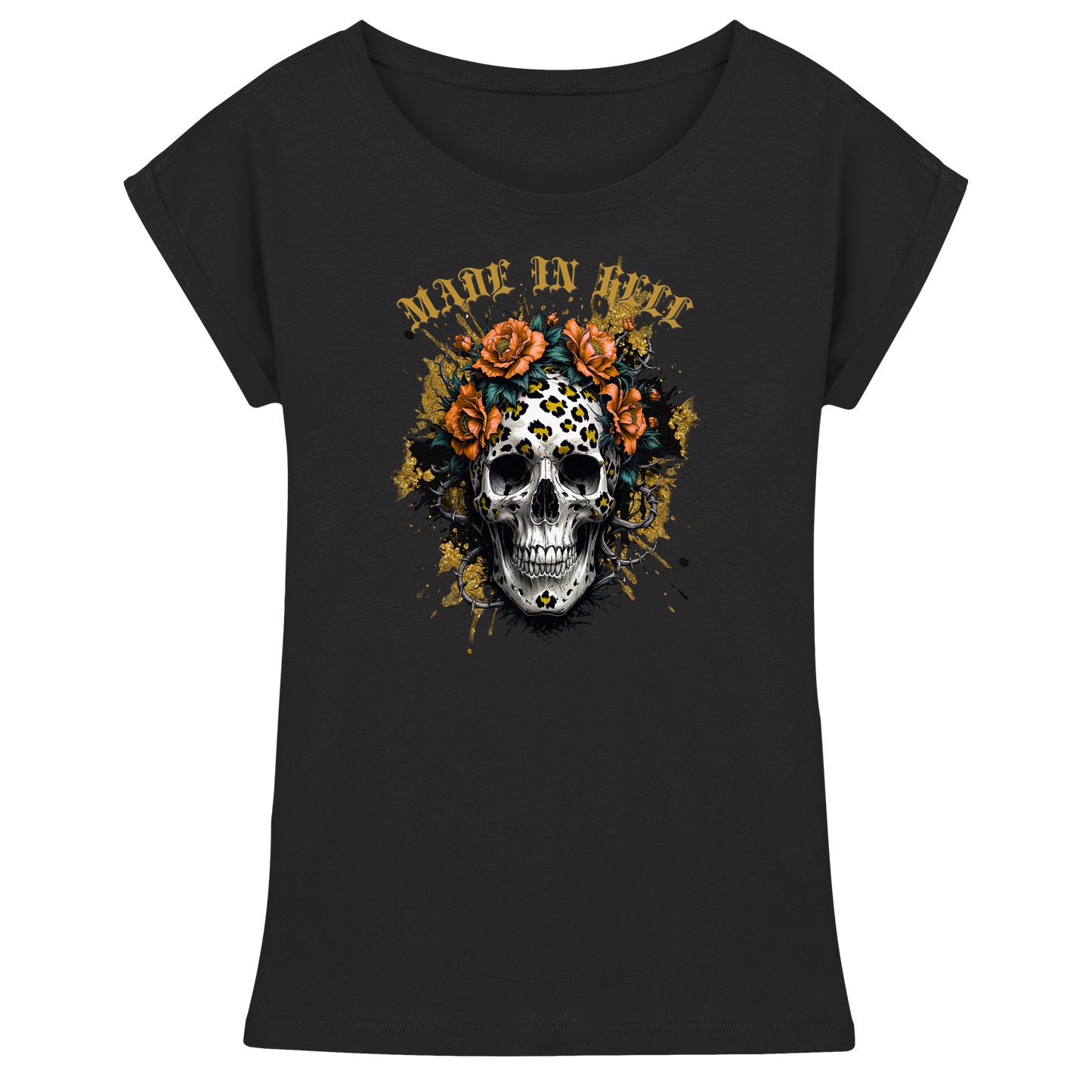 Streetwear Womens Extended Shoulder T-Shirt – Gothic Look