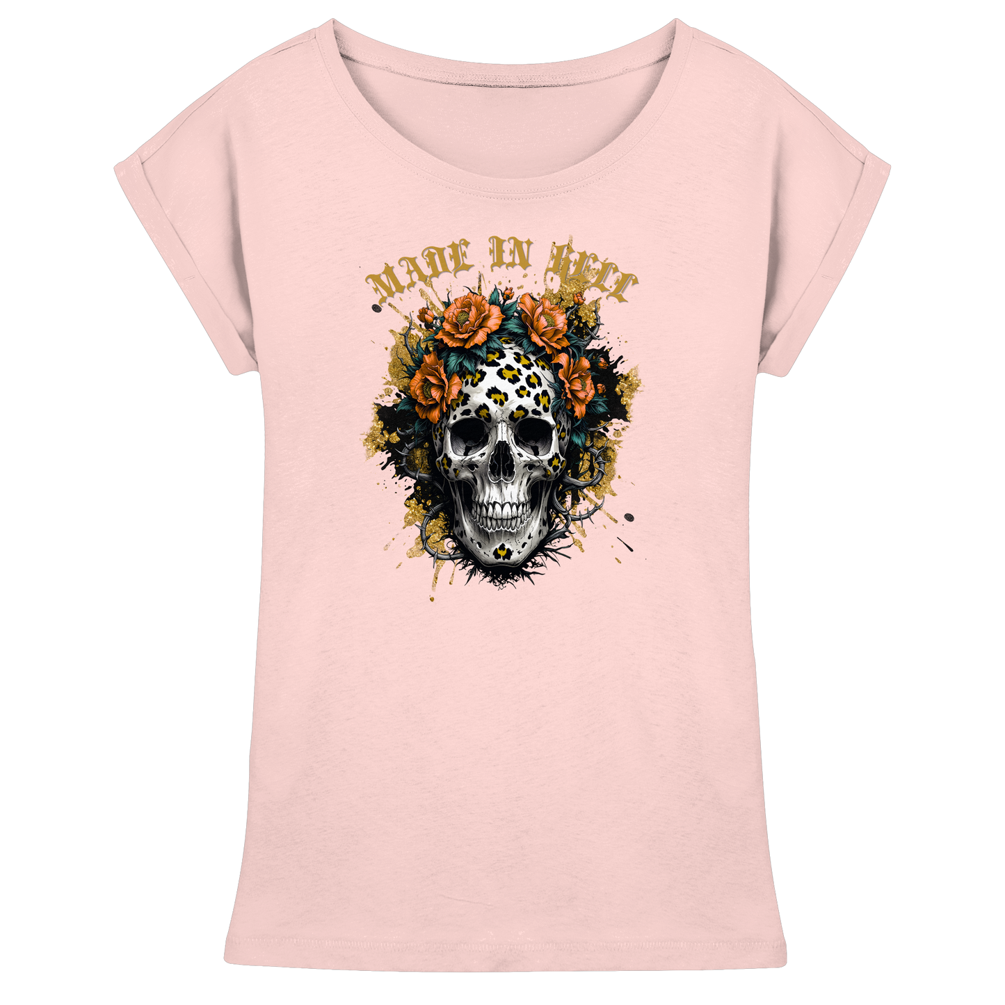 Streetwear Womens Extended Shoulder T-Shirt – Gothic Look