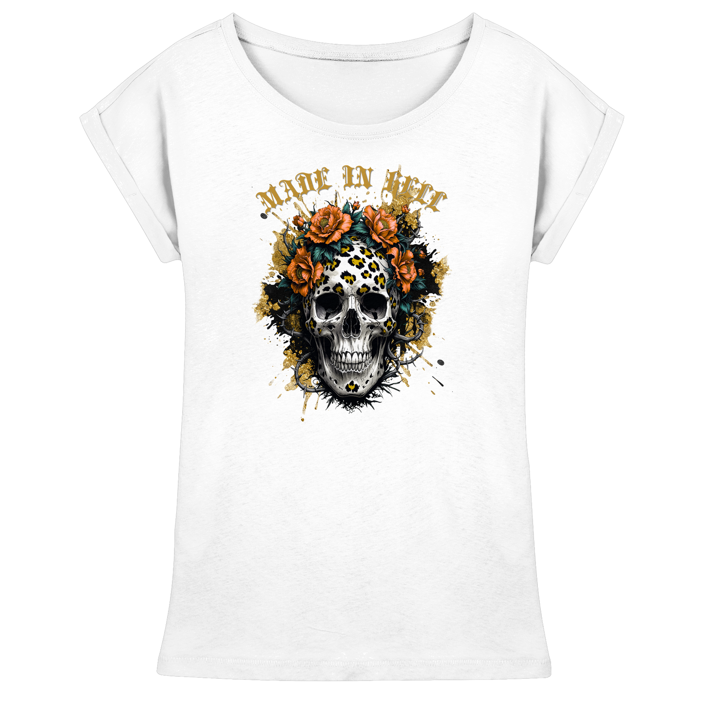 Streetwear Womens Extended Shoulder T-Shirt – Gothic Look