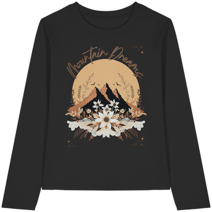 Mountain Dreams Longsleeve Bio Baumwolle  Alpen Style Shirt für Outdoor, Freizeit und Bergliebhaber