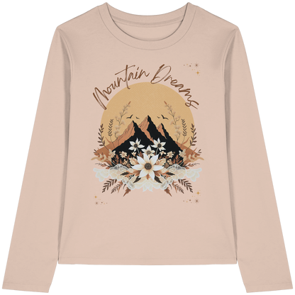 Mountain Dreams Longsleeve Bio Baumwolle  Alpen Style Shirt für Outdoor, Freizeit und Bergliebhaber