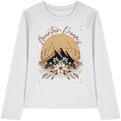 Mountain Dreams Longsleeve Bio Baumwolle  Alpen Style Shirt für Outdoor, Freizeit und Bergliebhaber