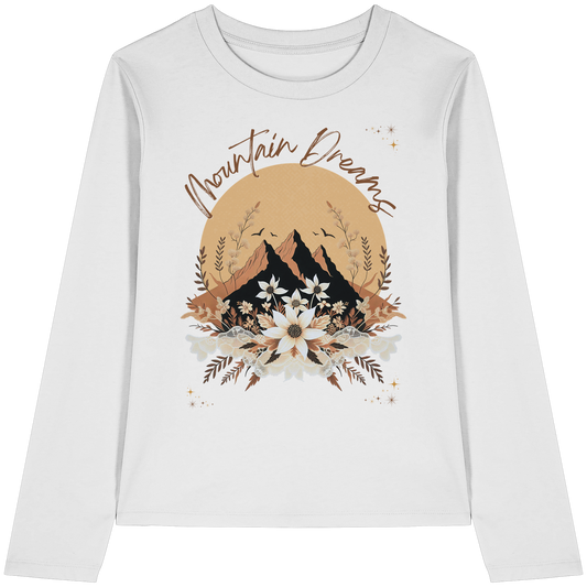 Mountain Dreams Longsleeve Bio Baumwolle  Alpen Style Shirt für Outdoor, Freizeit und Bergliebhaber