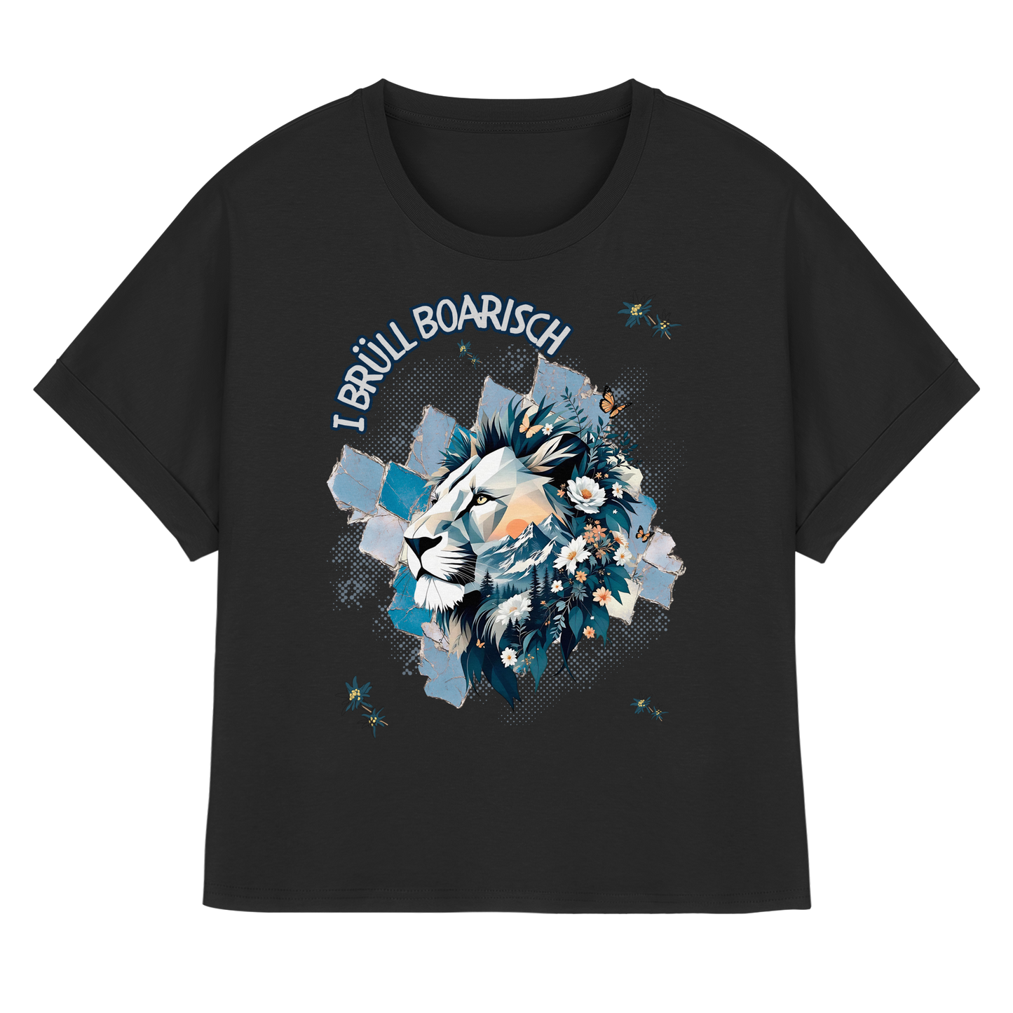 Bayern Dialekt  Womens Organic Rolled Sleeves T-Shirt