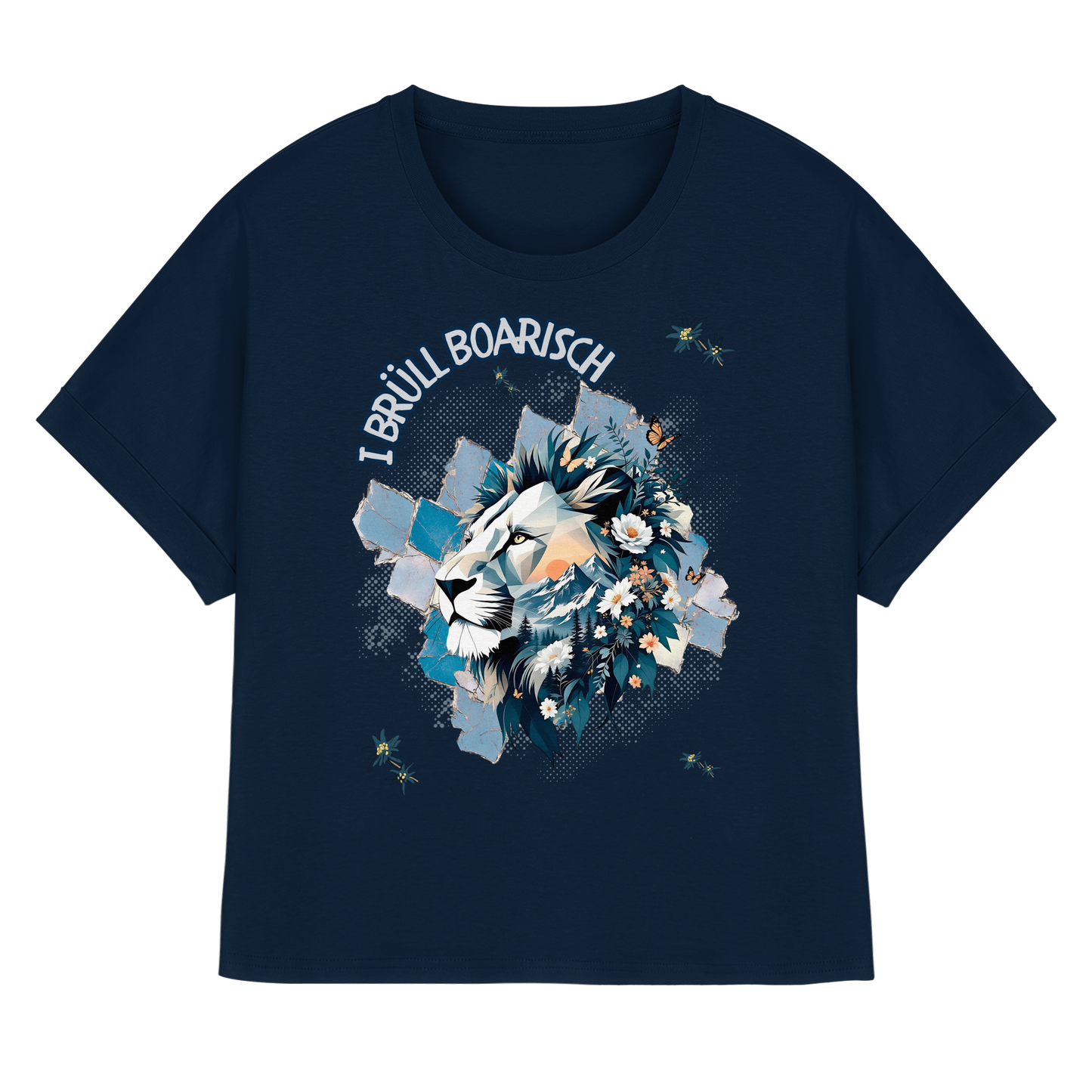 Bayern Dialekt  Womens Organic Rolled Sleeves T-Shirt