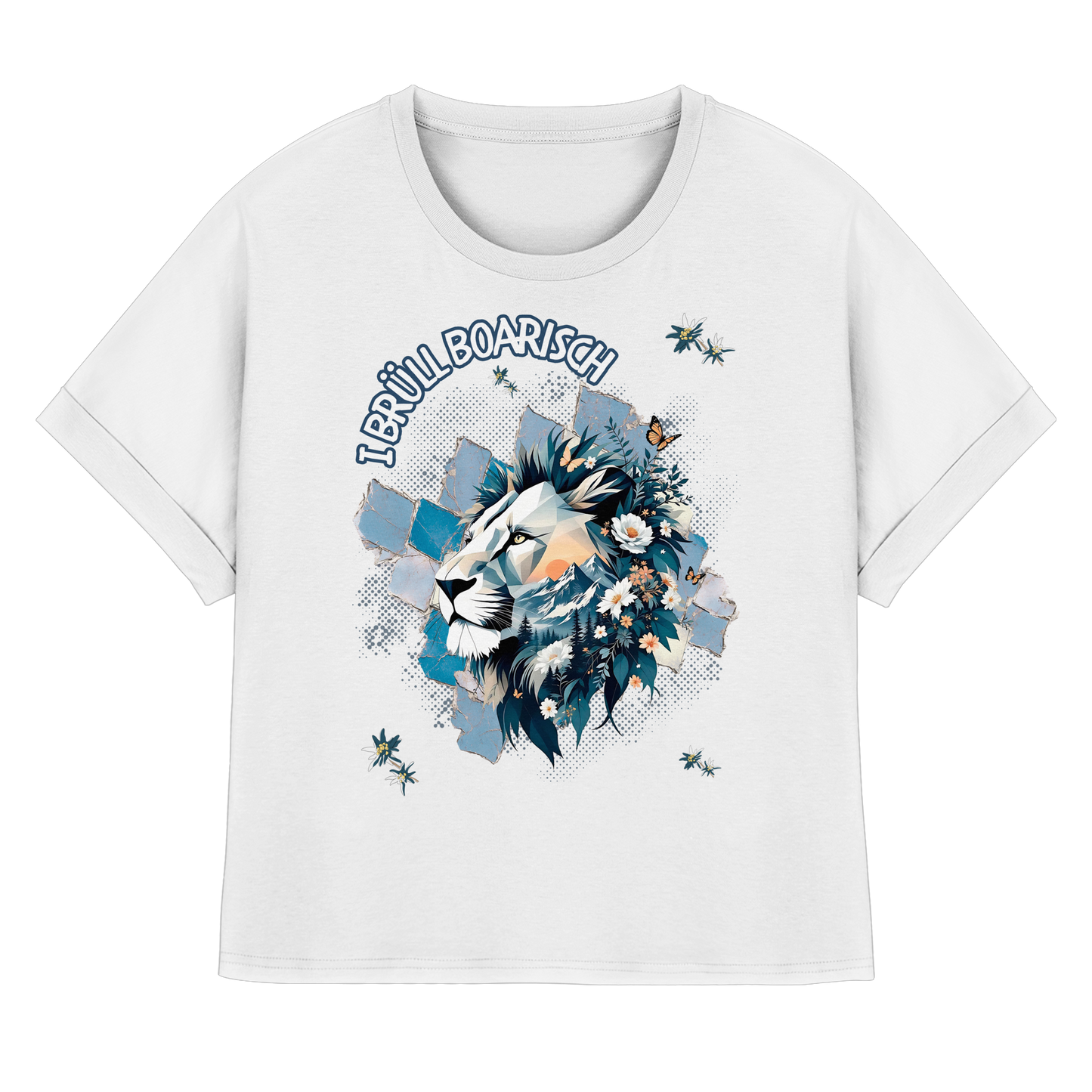 Bayern Dialekt  Womens Organic Rolled Sleeves T-Shirt