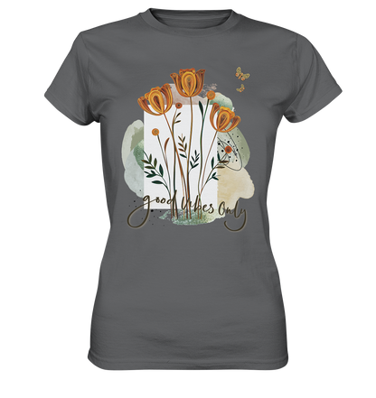 Womens Premium Classic T-Shirt mit Blumenmotiv