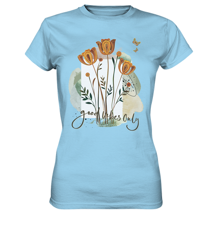 Womens Premium Classic T-Shirt mit Blumenmotiv