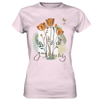 Womens Premium Classic T-Shirt mit Blumenmotiv