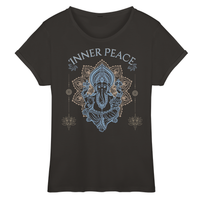 Womens Roll-Up T-Shirt Inner Peace – Damen Shirt mit Mandala Motiv im Boho Yoga Stil