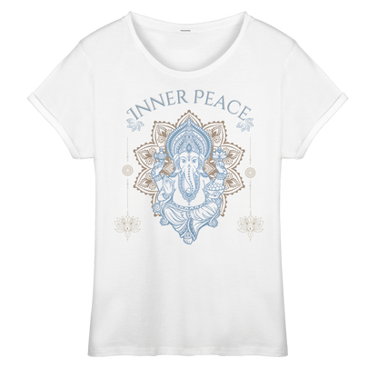 Womens Roll-Up T-Shirt Inner Peace – Damen Shirt mit Mandala Motiv im Boho Yoga Stil