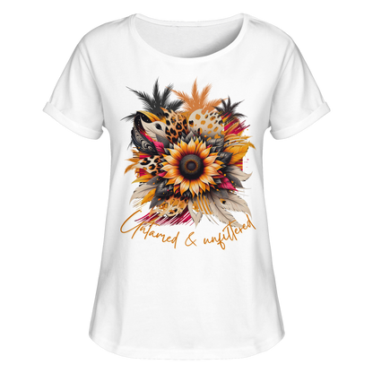 Womens Roll-Up T-Shirt mit kraftvollem Print für Damen