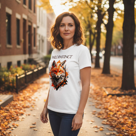 Organic Shirt Wild Instinct – Herbst T-Shirt aus Bio-Baumwolle mit Direktdruck für Damen und Herren