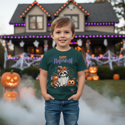 Kids Organic Shirt Halloween Waschbär – Süßes Kinder T-Shirt mit Herbstmotiv aus Bio Baumwolle