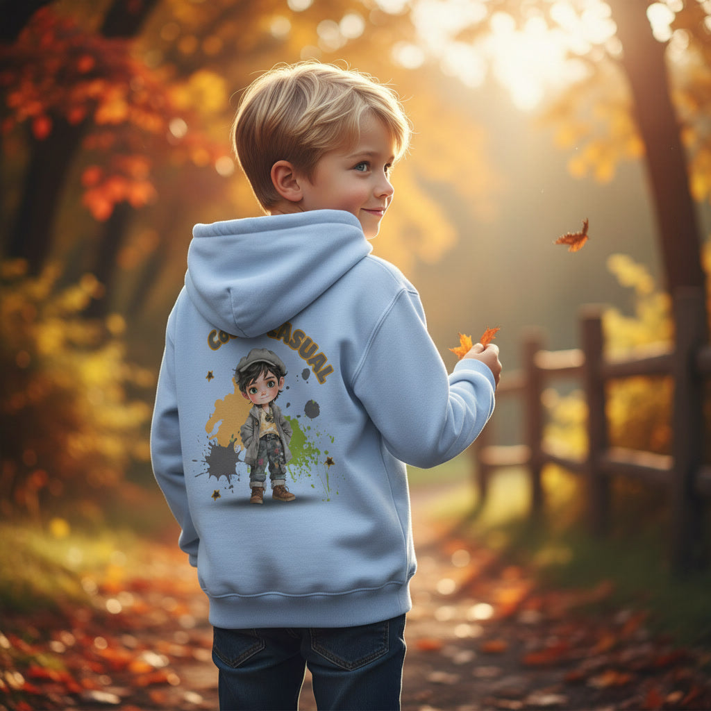 Kids Hoodie Cool & Casual – Jungen Hoodie mit Rückendruck, Herbst Hoodie im Streetstyle Look