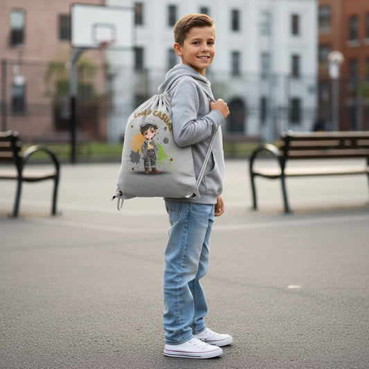 Kids Gymbag Cool & Casual – Baumwoll Turnbeutel mit Jungenmotiv, Freizeitbeutel für Schule und Sport
