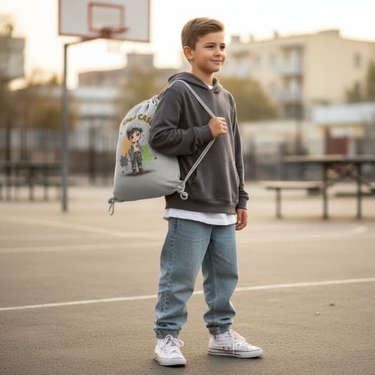 Kids Gymbag Cool & Casual – Baumwoll Turnbeutel mit Jungenmotiv, Freizeitbeutel für Schule und Sport