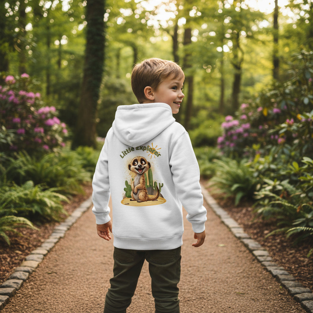 Kids Organic Hoodie Meerkat