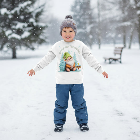 Little Winter Friend – Kinder Sweatshirt mit Winterwichtel