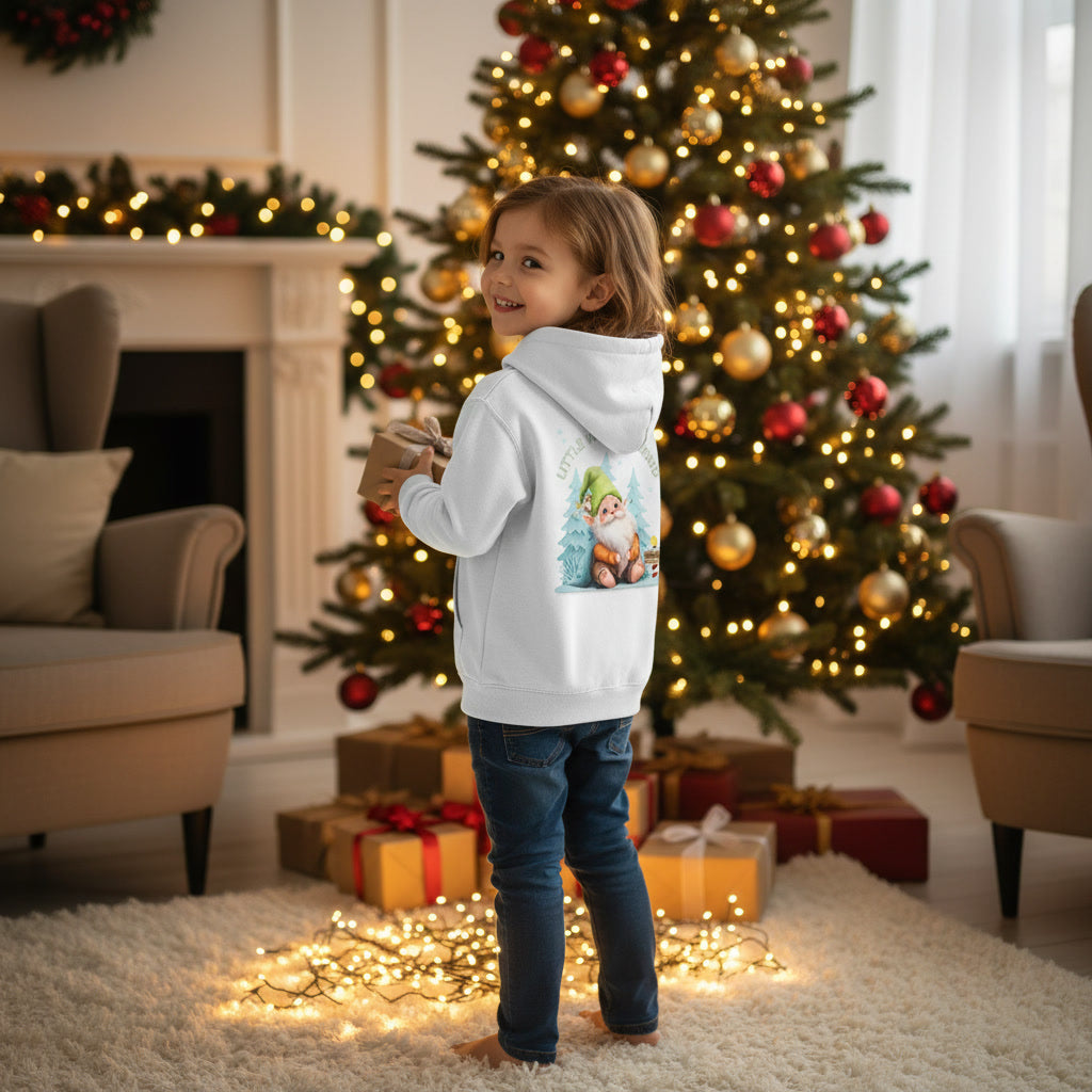 Little Winter Friend – Kinder Organic Hoodie mit Wichtelmotiv