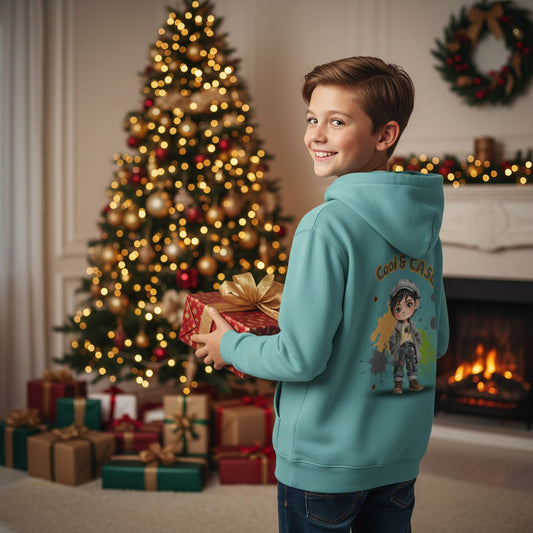 Kids Hoodie Cool & Casual – Jungen Hoodie mit Rückendruck, Herbst Hoodie im Streetstyle Look