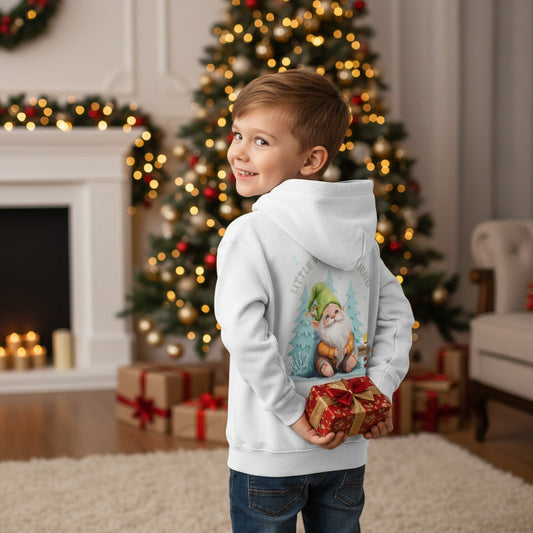 Little Winter Friend – Kinder Organic Hoodie mit Wichtelmotiv