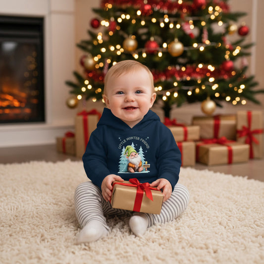 Little Winter Friend – Baby Organic Hoodie mit Wichtel