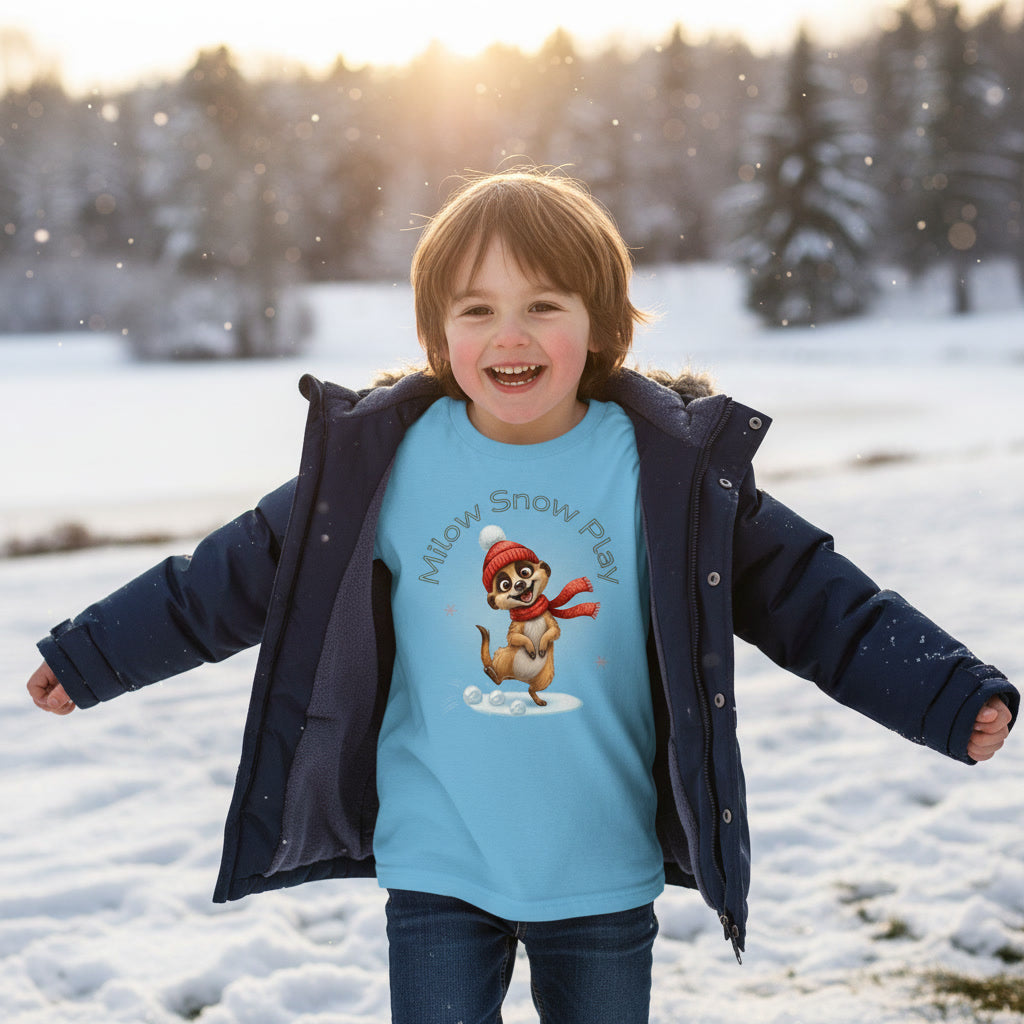 Milow Snow Play – Kinder T-Shirt mit liebevollem Wintermotiv