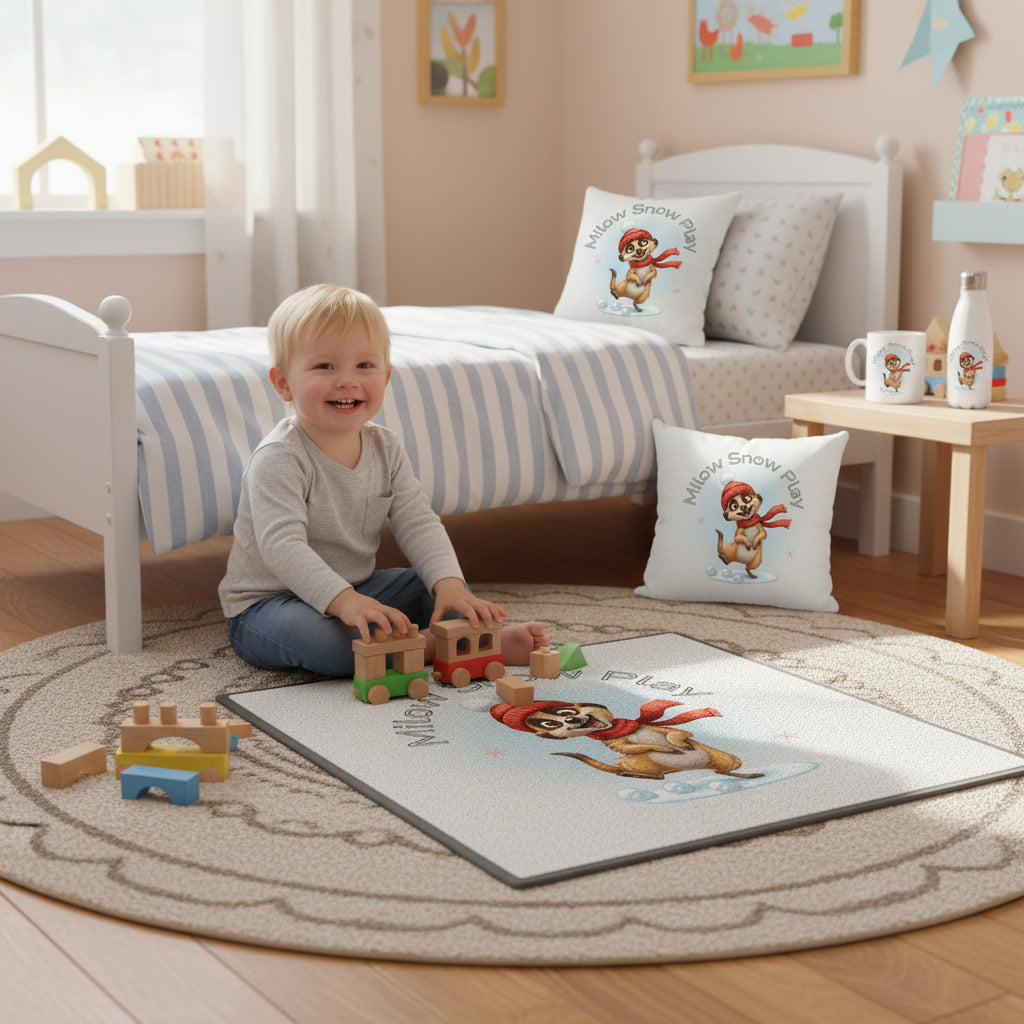 Milow Snow Play – Fußmatte 60×40 cm für Familienflur & Kinderzimmer
