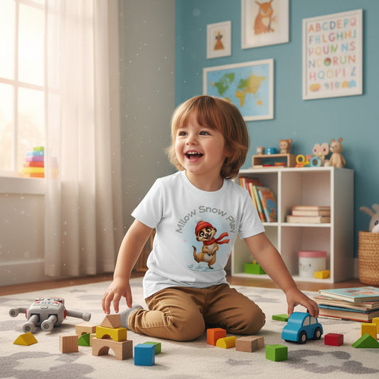Milow Snow Play – Kinder T-Shirt mit liebevollem Wintermotiv