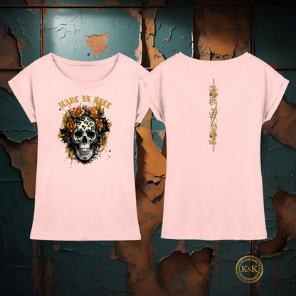 Streetwear Womens Extended Shoulder T-Shirt – Gothic Look