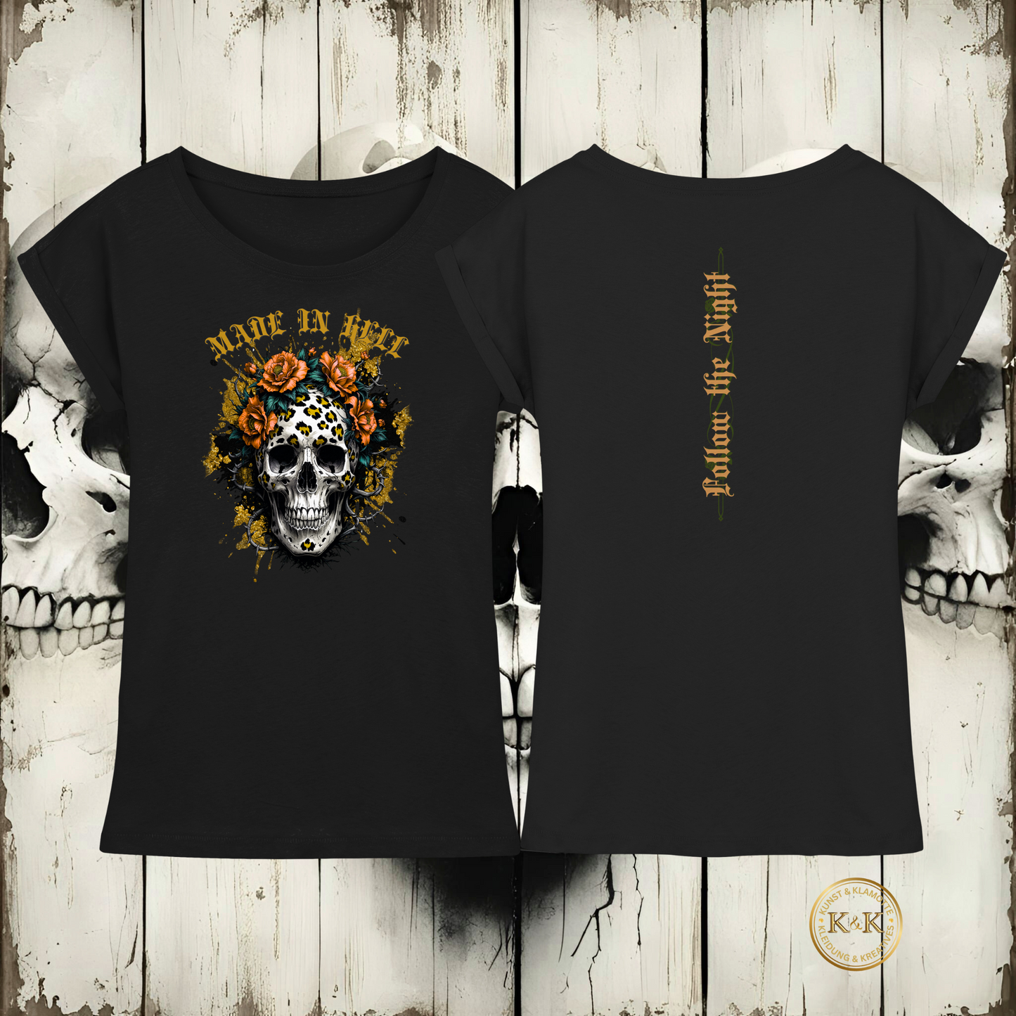 Streetwear Womens Extended Shoulder T-Shirt – Gothic Look