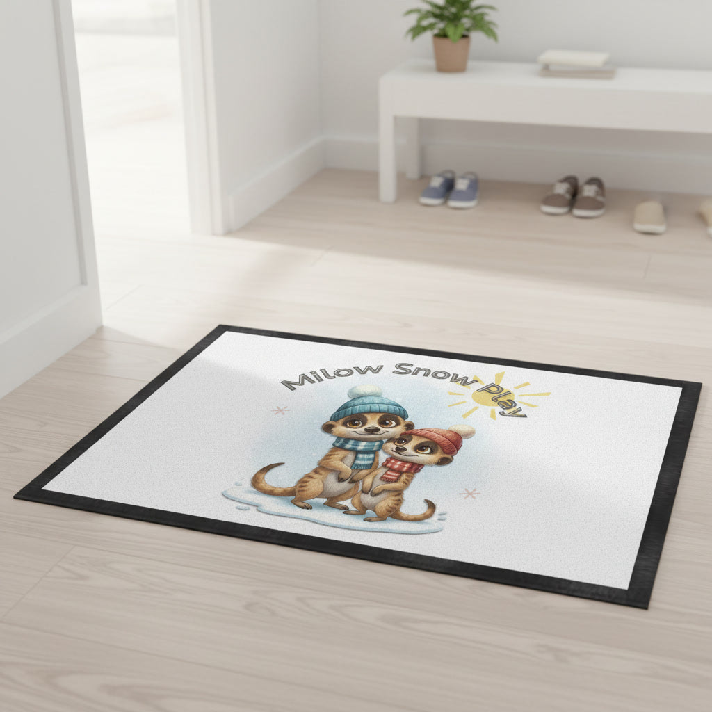 Robuste Fußmatte  60x40cm mit Milow-Motiv – schlicht, hochwertig, vielseitig.