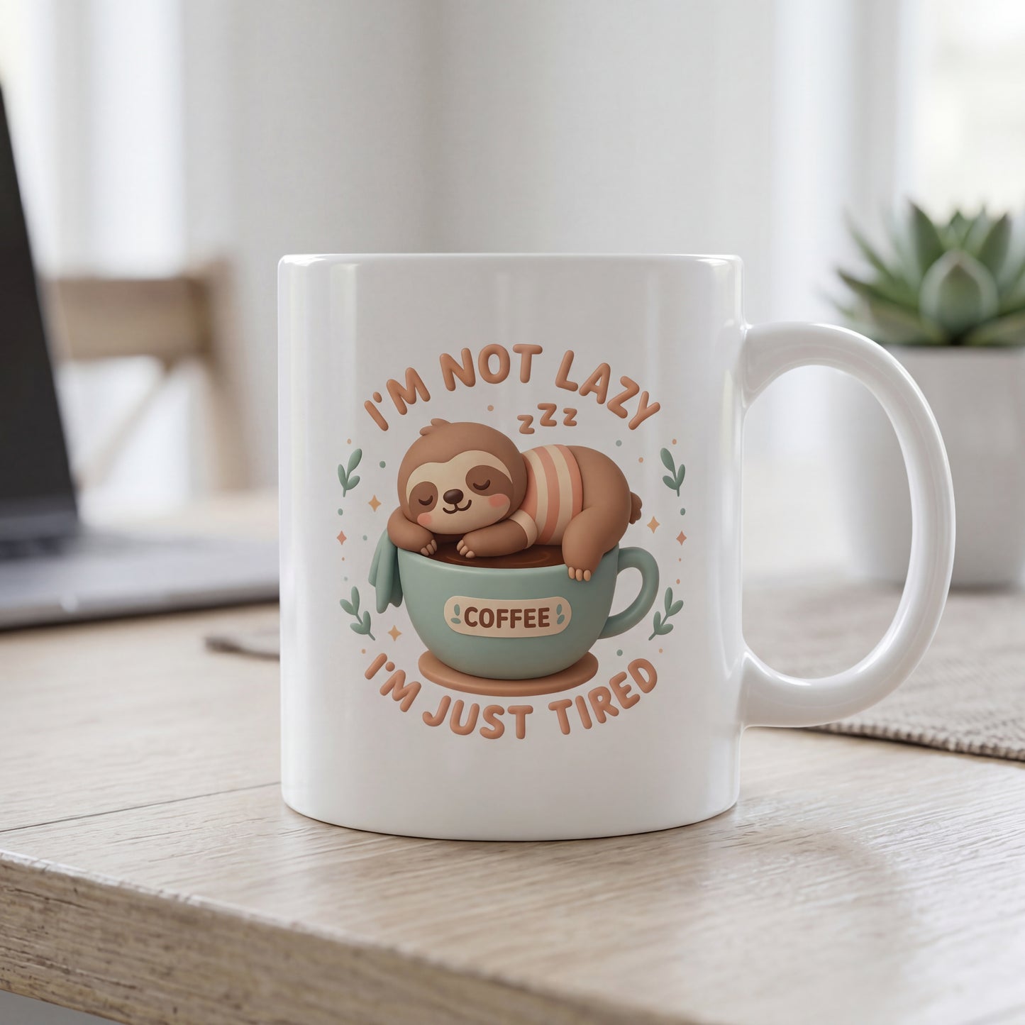 Nicht faul, nur müde Kaffeetasse