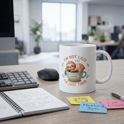 Nicht faul, nur müde Kaffeetasse