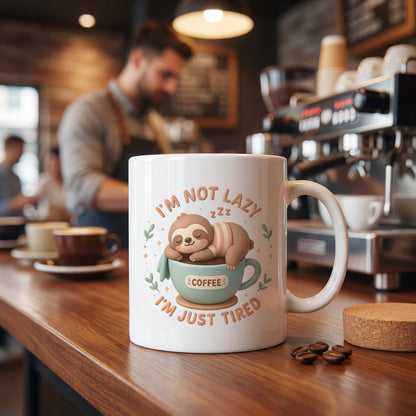 Nicht faul, nur müde Kaffeetasse