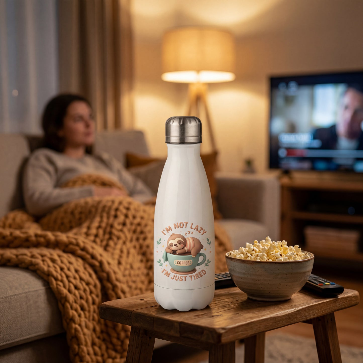 Müde nicht faul Edelstahl Thermoflasche 350ml