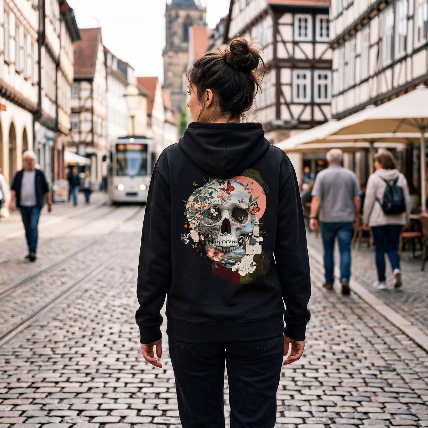 Germany Organic Relaxed Zipper mit Skull-Motiv und Heimatliebe-Design