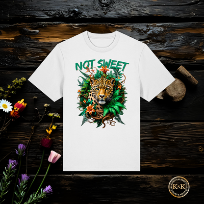 Not Sweet Organic Heavy T-Shirt | Feministisches Leopard Design | Tropischer Boho Wildstyle