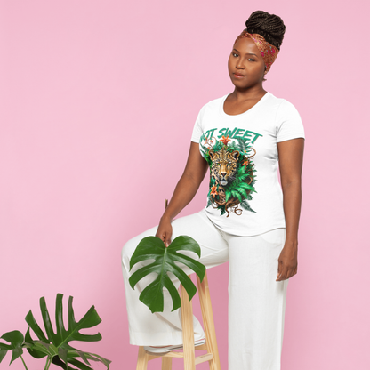 Not Sweet Organic Heavy T-Shirt | Feministisches Leopard Design | Tropischer Boho Wildstyle