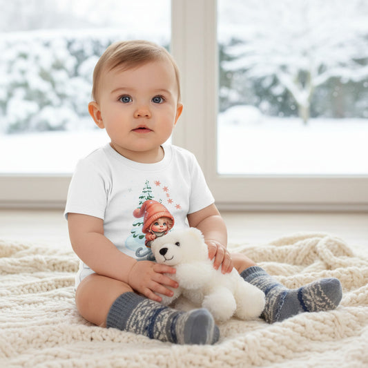 Baby Shirt Winter Schlittenmotiv